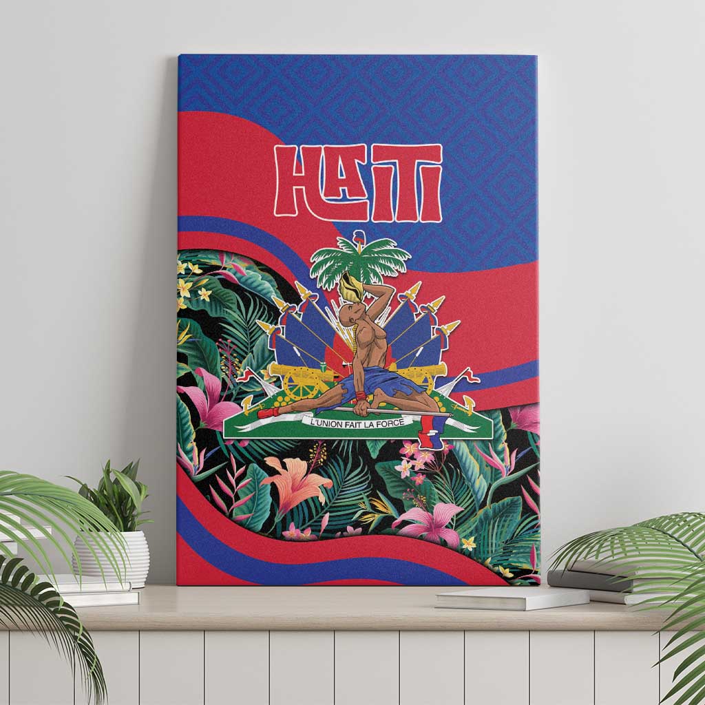 Personalized Haiti Canvas Wall Art Tropical Hibiscus Flowers
