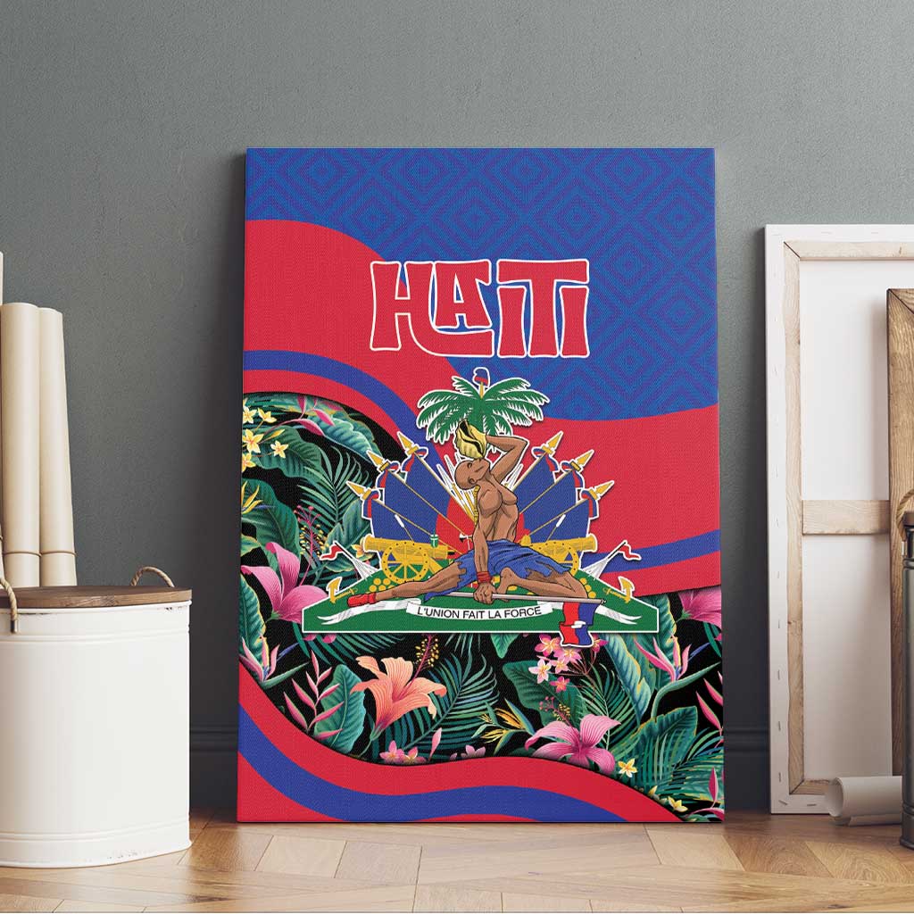 Personalized Haiti Canvas Wall Art Tropical Hibiscus Flowers