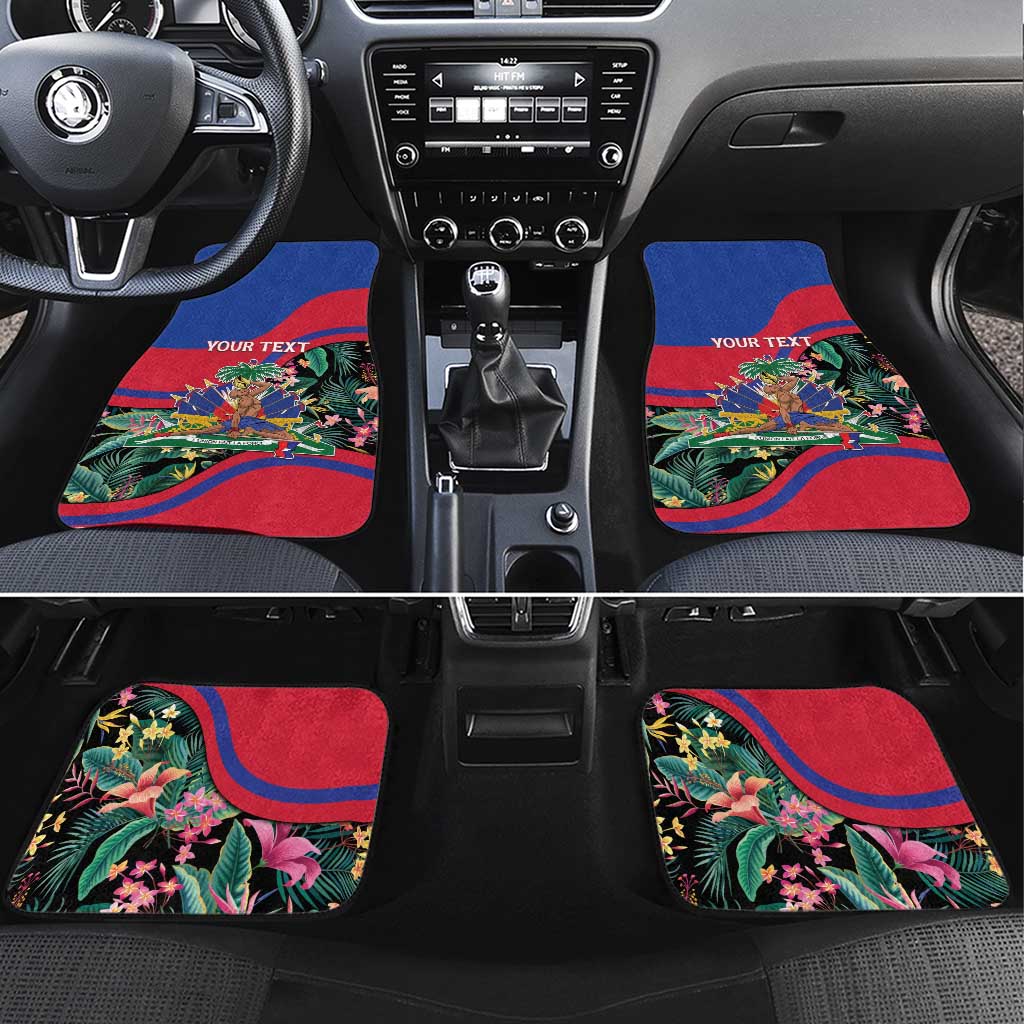 Personalized Haiti Car Mats Tropical Hibiscus Flowers