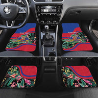 Personalized Haiti Car Mats Tropical Hibiscus Flowers