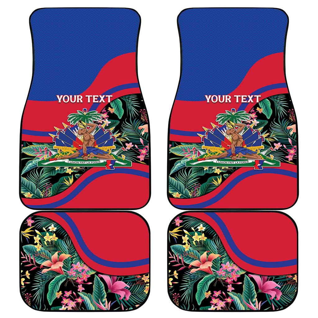 Personalized Haiti Car Mats Tropical Hibiscus Flowers