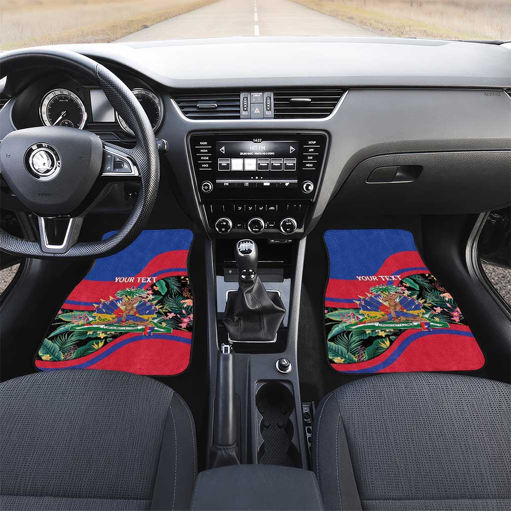 Personalized Haiti Car Mats Tropical Hibiscus Flowers