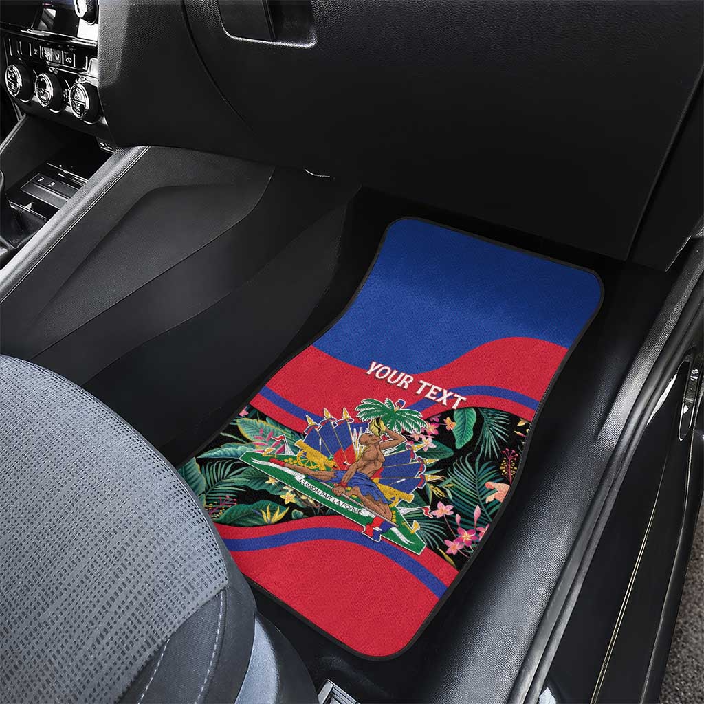 Personalized Haiti Car Mats Tropical Hibiscus Flowers