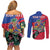Personalized Haiti Couples Matching Off Shoulder Short Dress and Long Sleeve Button Shirt Tropical Hibiscus Flowers DT05