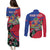 Personalized Haiti Couples Matching Puletasi and Long Sleeve Button Shirt Tropical Hibiscus Flowers DT05
