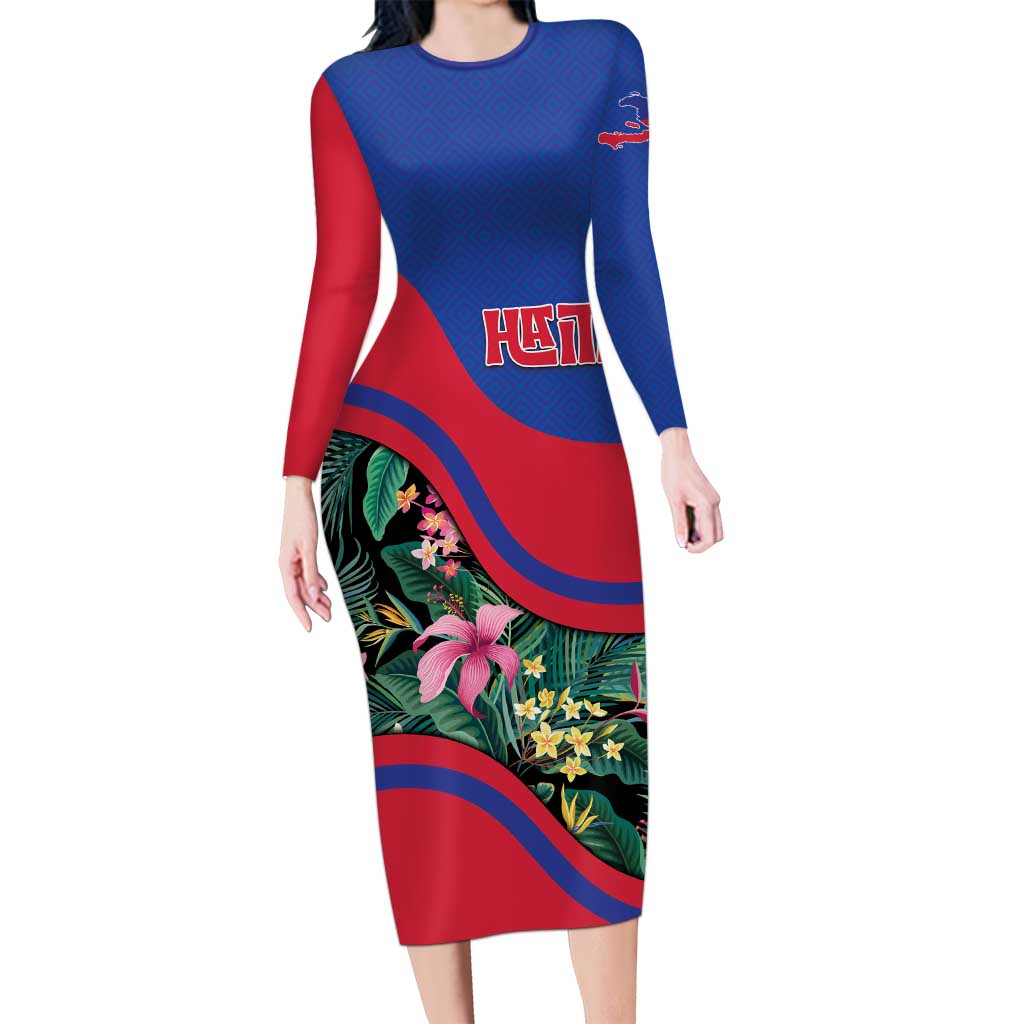 Personalized Haiti Family Matching Long Sleeve Bodycon Dress and Hawaiian Shirt Tropical Hibiscus Flowers DT05