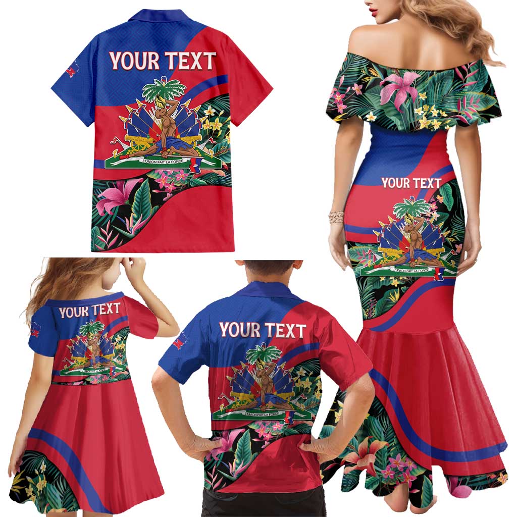 Personalized Haiti Family Matching Mermaid Dress and Hawaiian Shirt Tropical Hibiscus Flowers DT05