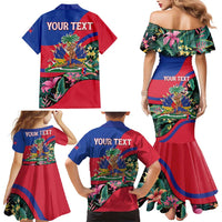 Personalized Haiti Family Matching Mermaid Dress and Hawaiian Shirt Tropical Hibiscus Flowers DT05