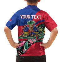 Personalized Haiti Family Matching Off Shoulder Maxi Dress and Hawaiian Shirt Tropical Hibiscus Flowers DT05