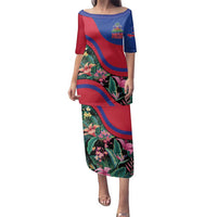 Personalized Haiti Family Matching Puletasi and Hawaiian Shirt Tropical Hibiscus Flowers DT05