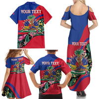 Personalized Haiti Family Matching Summer Maxi Dress and Hawaiian Shirt Tropical Hibiscus Flowers DT05
