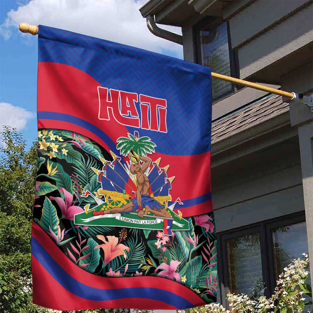 Personalized Haiti Garden Flag Tropical Hibiscus Flowers
