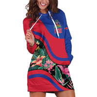 Personalized Haiti Hoodie Dress Tropical Hibiscus Flowers DT05