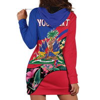 Personalized Haiti Hoodie Dress Tropical Hibiscus Flowers DT05