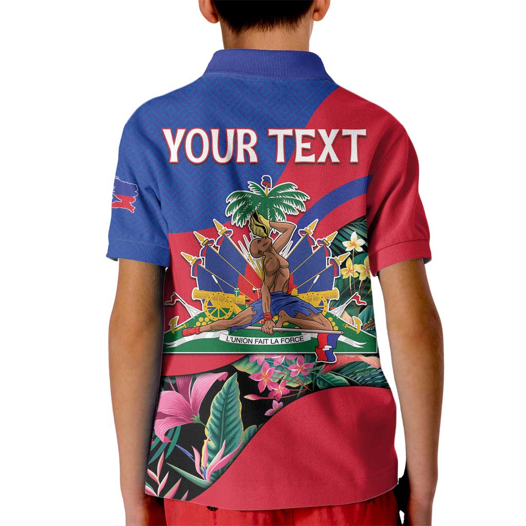 Personalized Haiti Kid Polo Shirt Tropical Hibiscus Flowers DT05