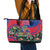 Personalized Haiti Leather Tote Bag Tropical Hibiscus Flowers