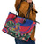 Personalized Haiti Leather Tote Bag Tropical Hibiscus Flowers
