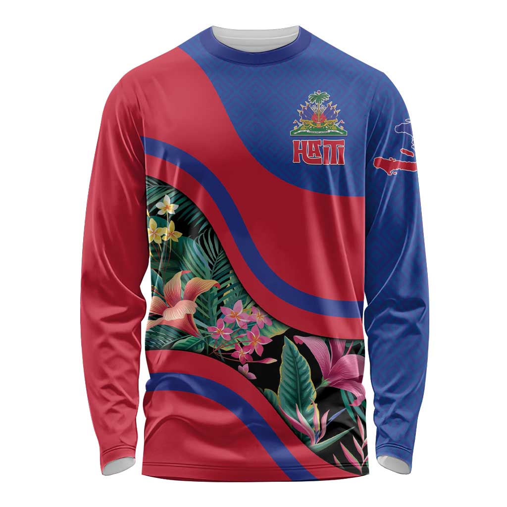 Personalized Haiti Long Sleeve Shirt Tropical Hibiscus Flowers DT05