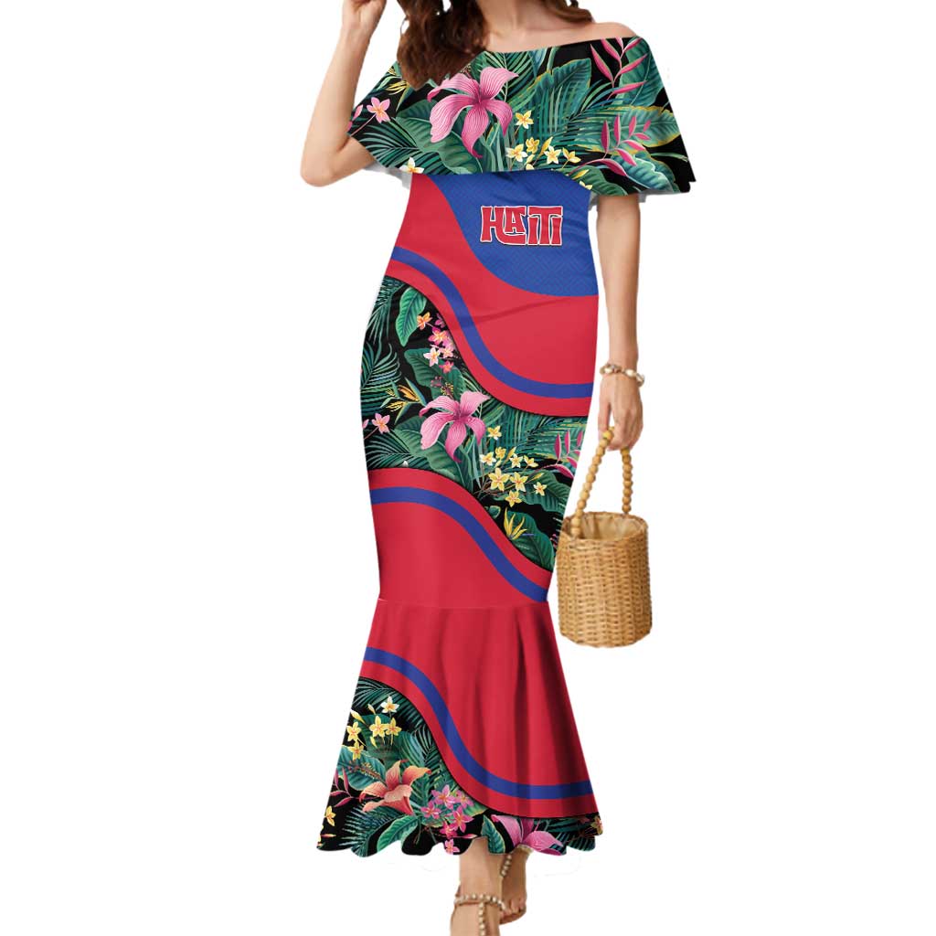 Personalized Haiti Mermaid Dress Tropical Hibiscus Flowers DT05
