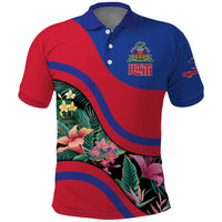 Personalized Haiti Polo Shirt Tropical Hibiscus Flowers DT05