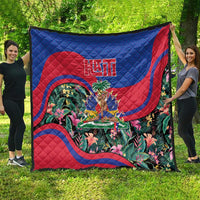 Personalized Haiti Quilt Tropical Hibiscus Flowers