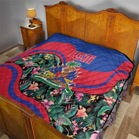 Personalized Haiti Quilt Tropical Hibiscus Flowers