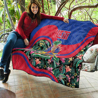 Personalized Haiti Quilt Tropical Hibiscus Flowers