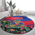 Personalized Haiti Round Carpet Tropical Hibiscus Flowers