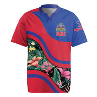 Personalized Haiti Rugby Jersey Tropical Hibiscus Flowers DT05