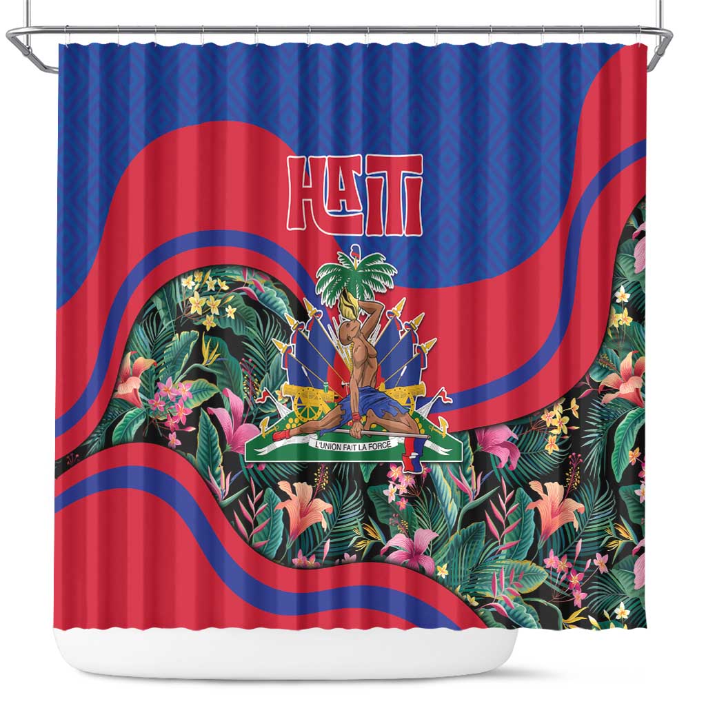 Personalized Haiti Shower Curtain Tropical Hibiscus Flowers
