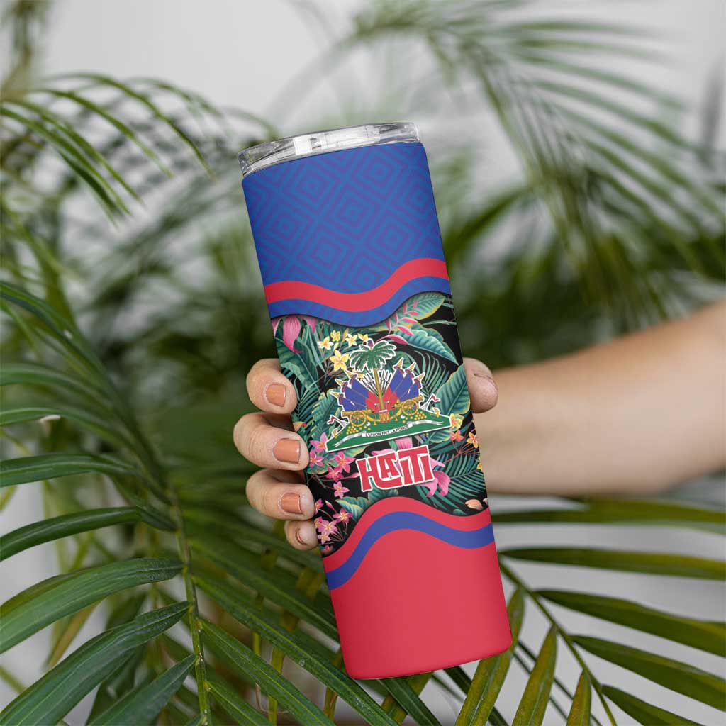 Personalized Haiti Skinny Tumbler Tropical Hibiscus Flowers