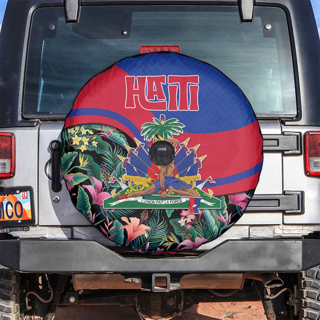 Personalized Haiti Spare Tire Cover Tropical Hibiscus Flowers