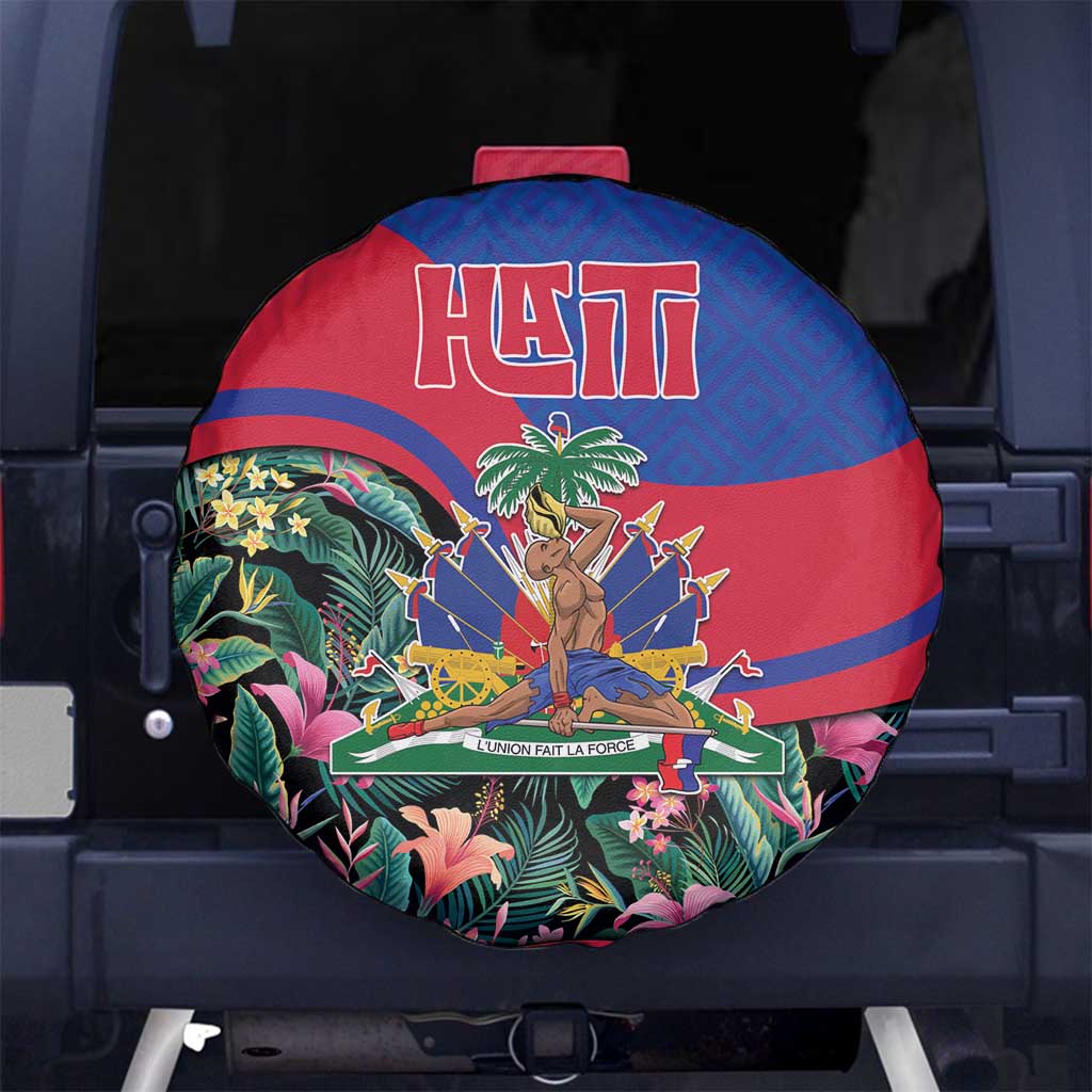 Personalized Haiti Spare Tire Cover Tropical Hibiscus Flowers