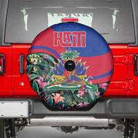 Personalized Haiti Spare Tire Cover Tropical Hibiscus Flowers