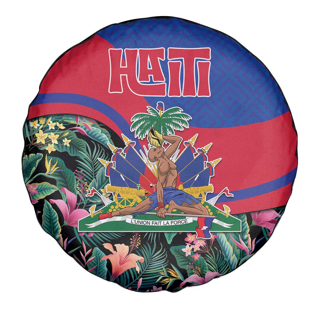 Personalized Haiti Spare Tire Cover Tropical Hibiscus Flowers