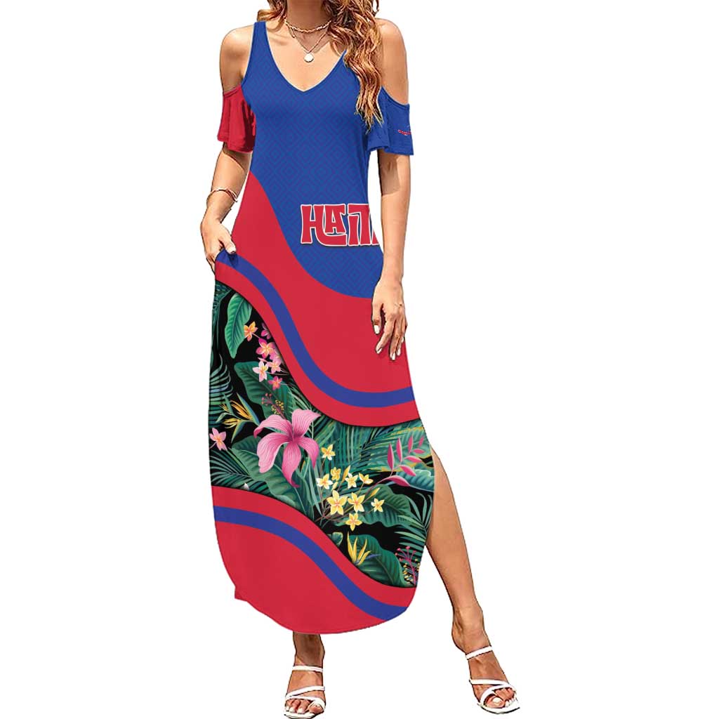 Personalized Haiti Summer Maxi Dress Tropical Hibiscus Flowers DT05