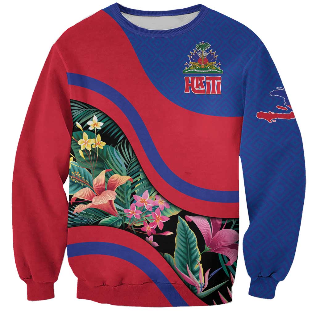 Personalized Haiti Sweatshirt Tropical Hibiscus Flowers DT05