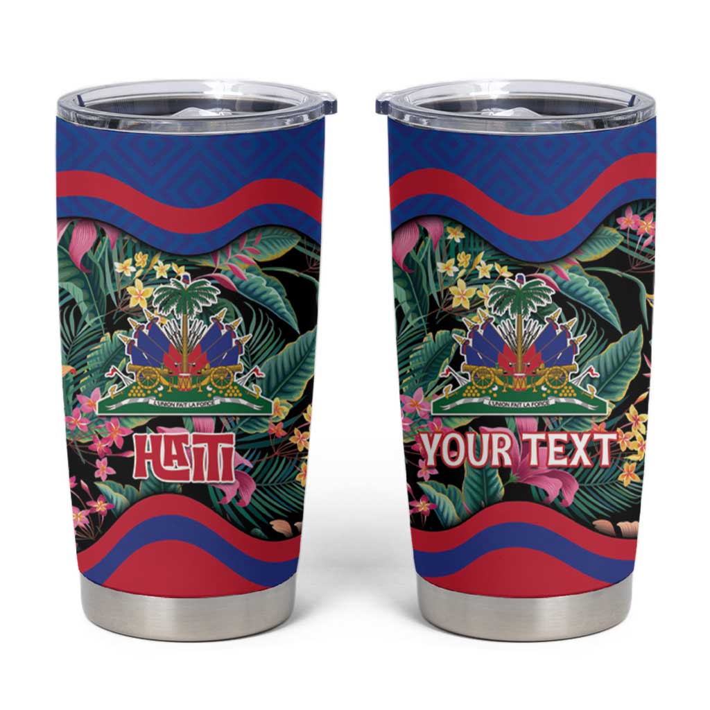 Personalized Haiti Tumbler Cup Tropical Hibiscus Flowers