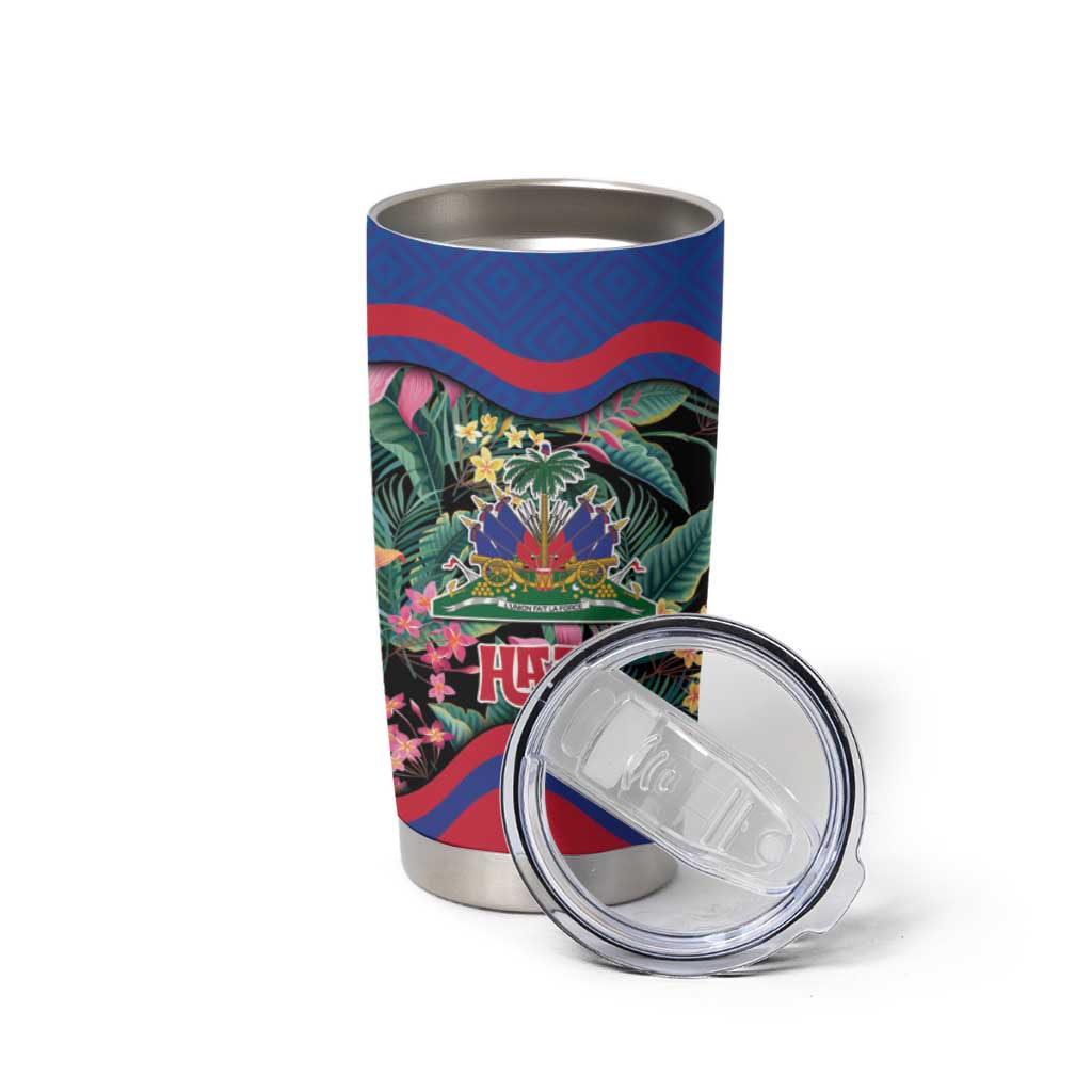 Personalized Haiti Tumbler Cup Tropical Hibiscus Flowers