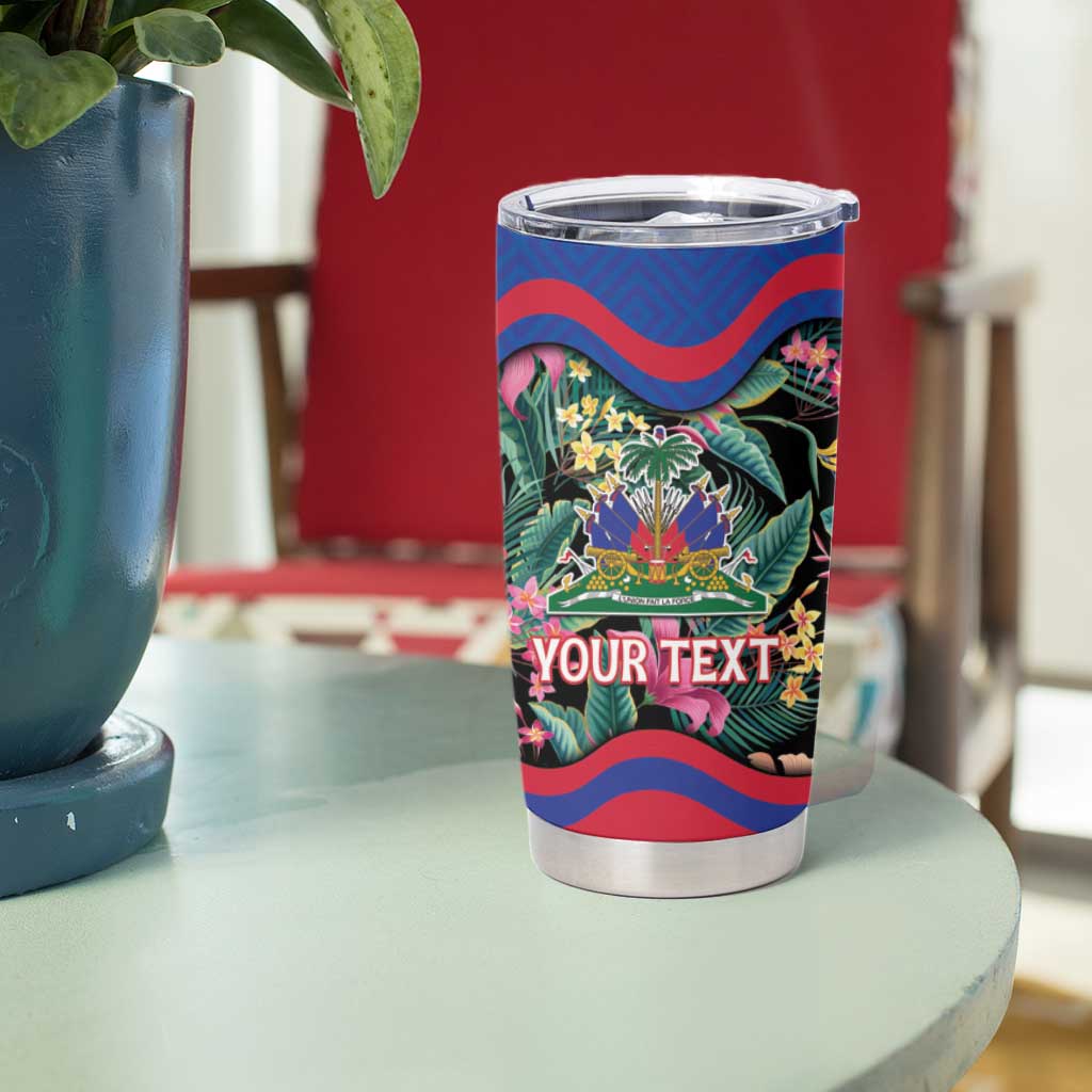 Personalized Haiti Tumbler Cup Tropical Hibiscus Flowers