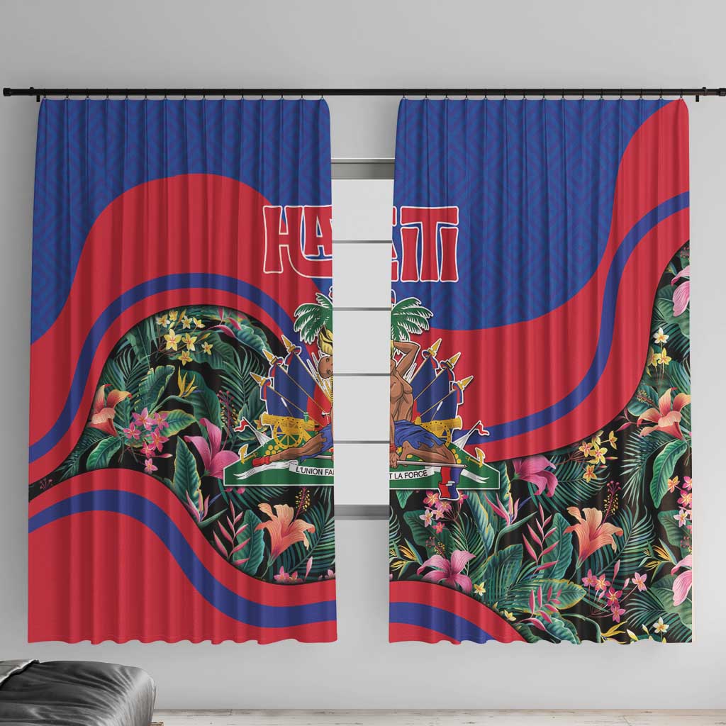 Personalized Haiti Window Curtain Tropical Hibiscus Flowers