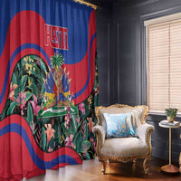 Personalized Haiti Window Curtain Tropical Hibiscus Flowers