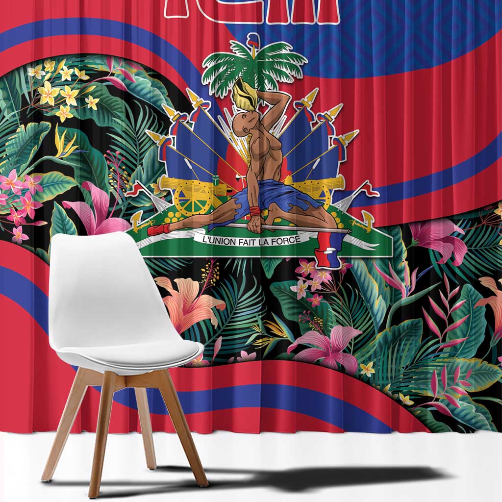 Personalized Haiti Window Curtain Tropical Hibiscus Flowers