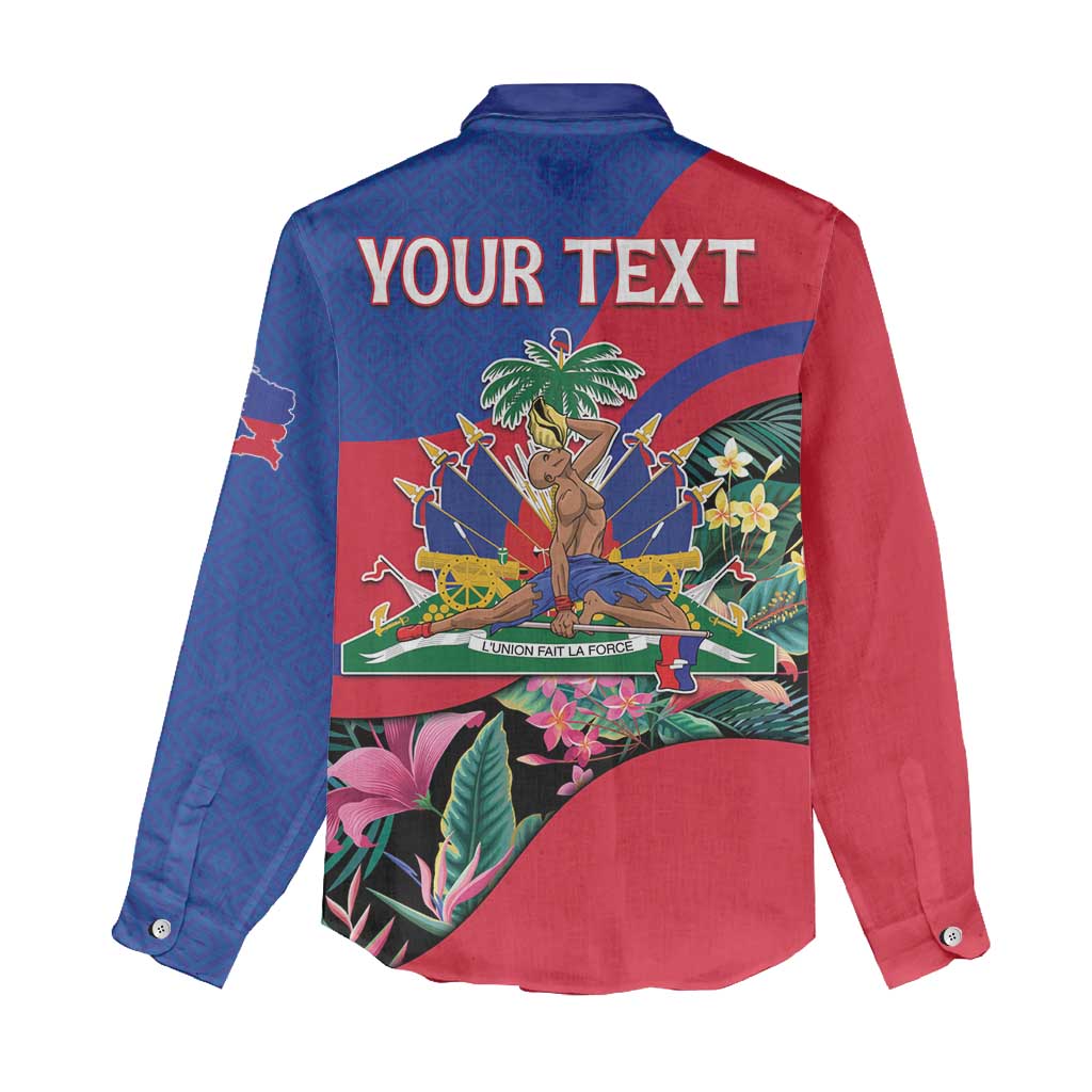 Personalized Haiti Women Casual Shirt Tropical Hibiscus Flowers DT05