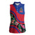 Personalized Haiti Women Sleeveless Polo Shirt Tropical Hibiscus Flowers DT05