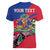 Personalized Haiti Women V-Neck T-Shirt Tropical Hibiscus Flowers DT05