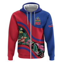 Personalized Haiti Zip Hoodie Tropical Hibiscus Flowers DT05