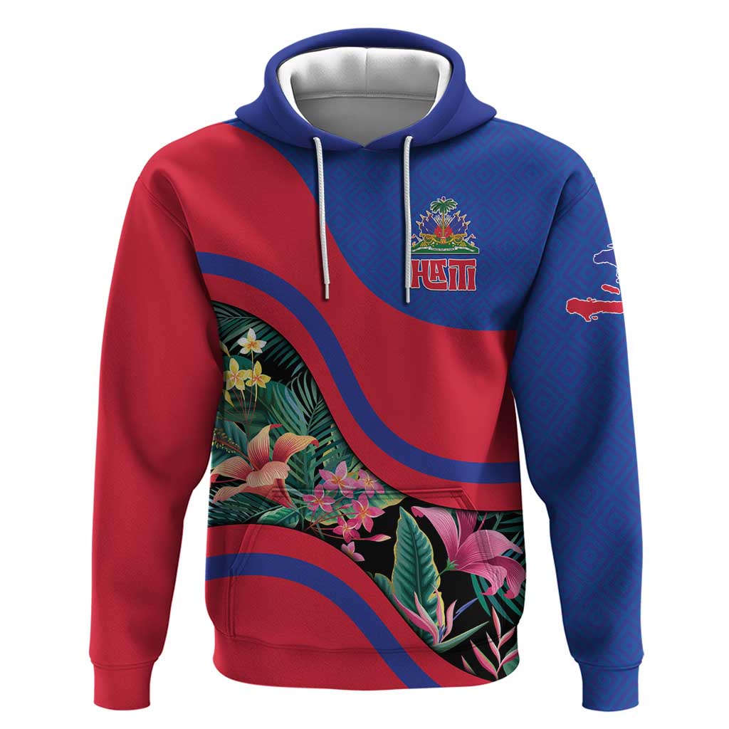 Personalized Haiti Zip Hoodie Tropical Hibiscus Flowers DT05