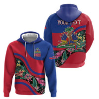Personalized Haiti Zip Hoodie Tropical Hibiscus Flowers DT05