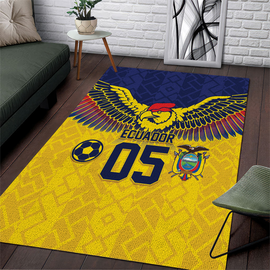 Custom Ecuador Football Area Rug Andean Condor Unique Style